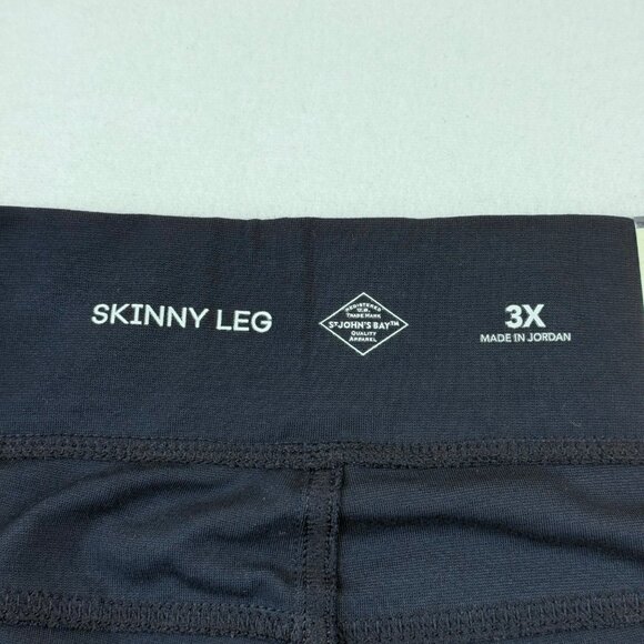 St Johns Bay Women's Tummy Panel Pull-on Skinny Leg Stretch Navy Leggings 3X NWT - Picture 12 of 12